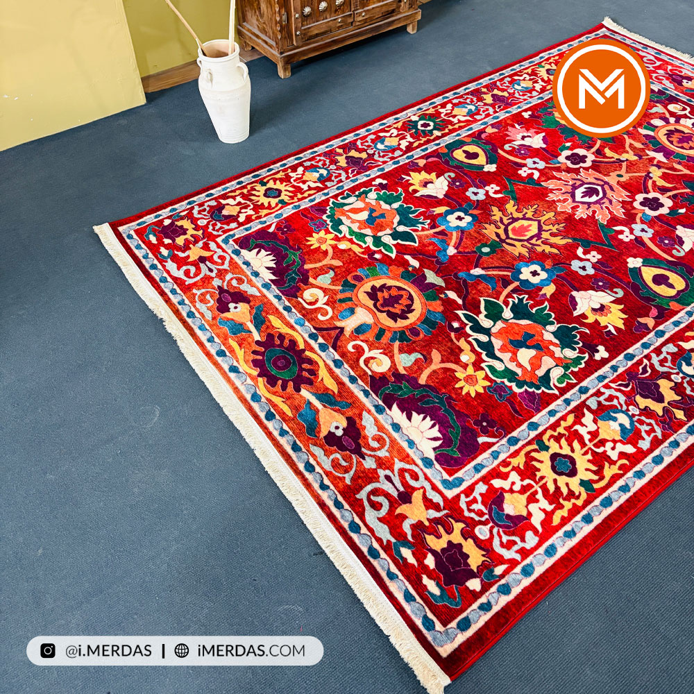 فرش کهنه نما کد 22226 زمینه تمام رنگ